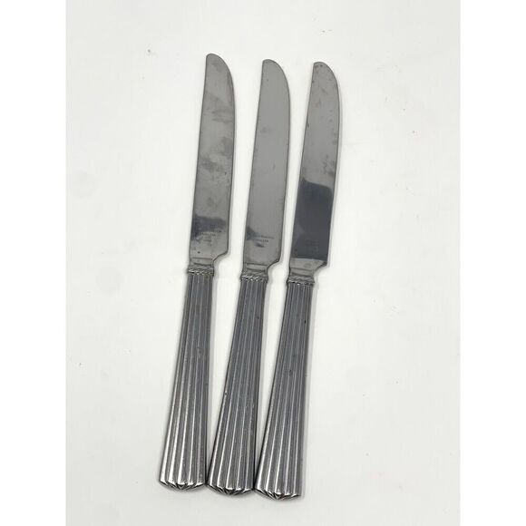 Reed & Barton TRINITY HALL Stainless Glossy Place Dinner Knives 9 5/8” Set Of 3 - Picture 3 of 5